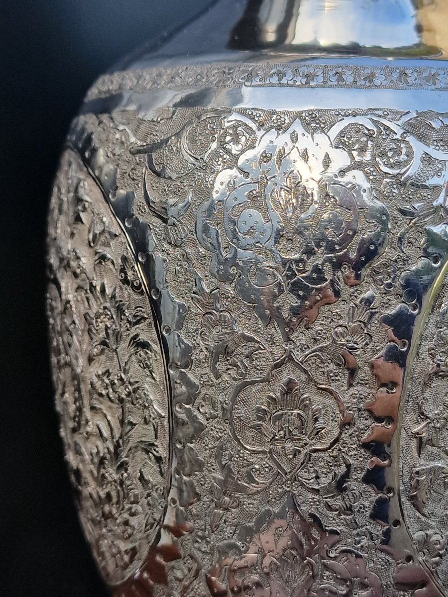 Vase balustre en argent massif Perse Iran zolotnik 84 -photo-2