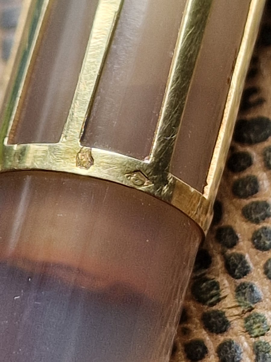 Fume cigarette art déco en agate et or massif emaillé Paris 1925  Coco Chanel-photo-2