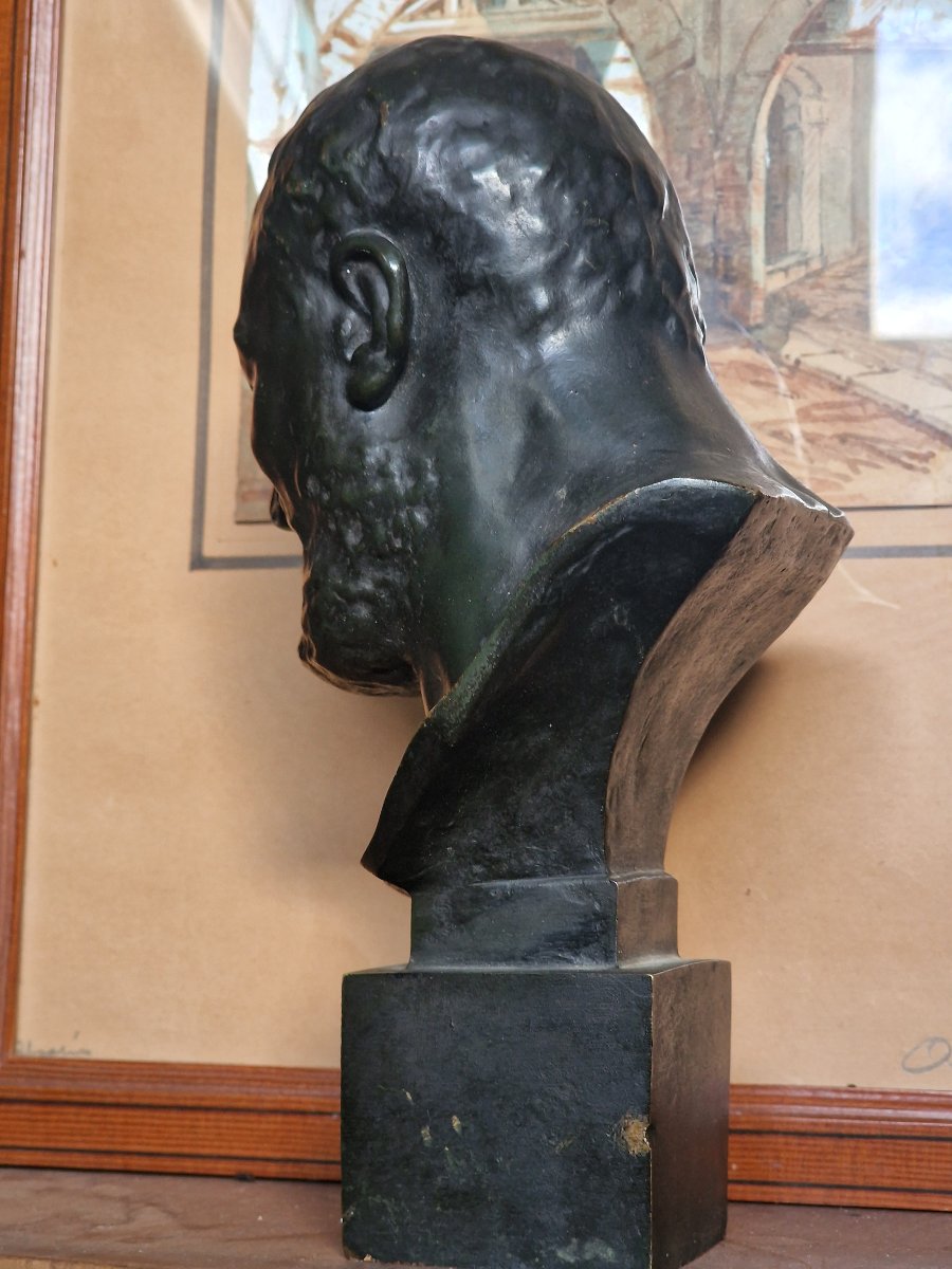 Bronze Bust Of King Francis I Of France By Paul Melin, In The Renaissance "salamander" Style-photo-2