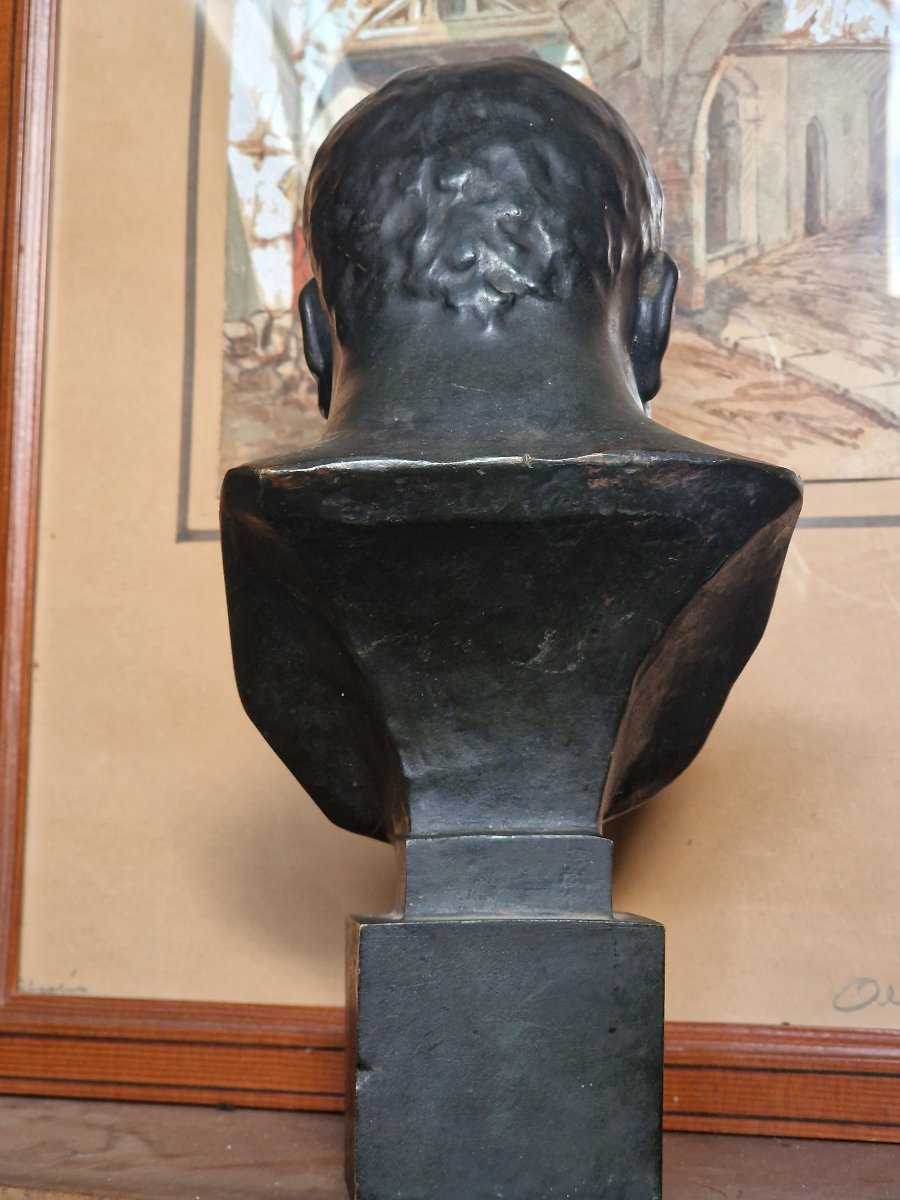 Bronze Bust Of King Francis I Of France By Paul Melin, In The Renaissance "salamander" Style-photo-3