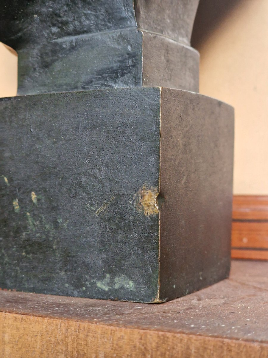 Bronze Bust Of King Francis I Of France By Paul Melin, In The Renaissance "salamander" Style-photo-5