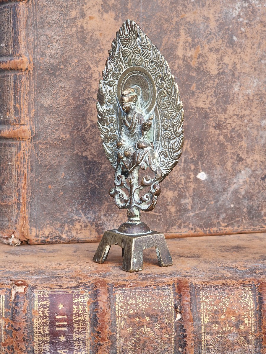 Statuette en bronze chinoise votive bouddhiste style de la dynastie Wei du nord  -photo-4