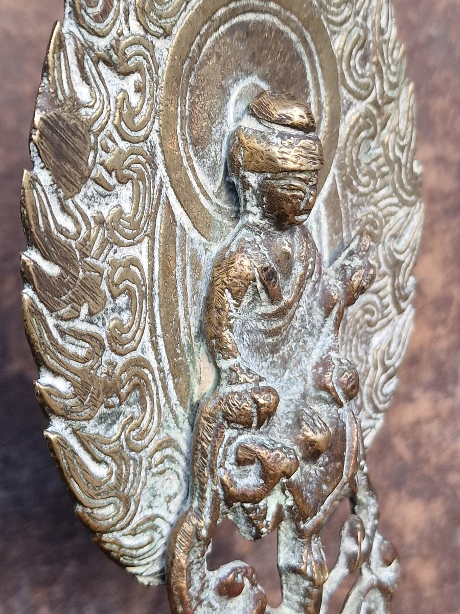 Statuette en bronze chinoise votive bouddhiste style de la dynastie Wei du nord  -photo-6
