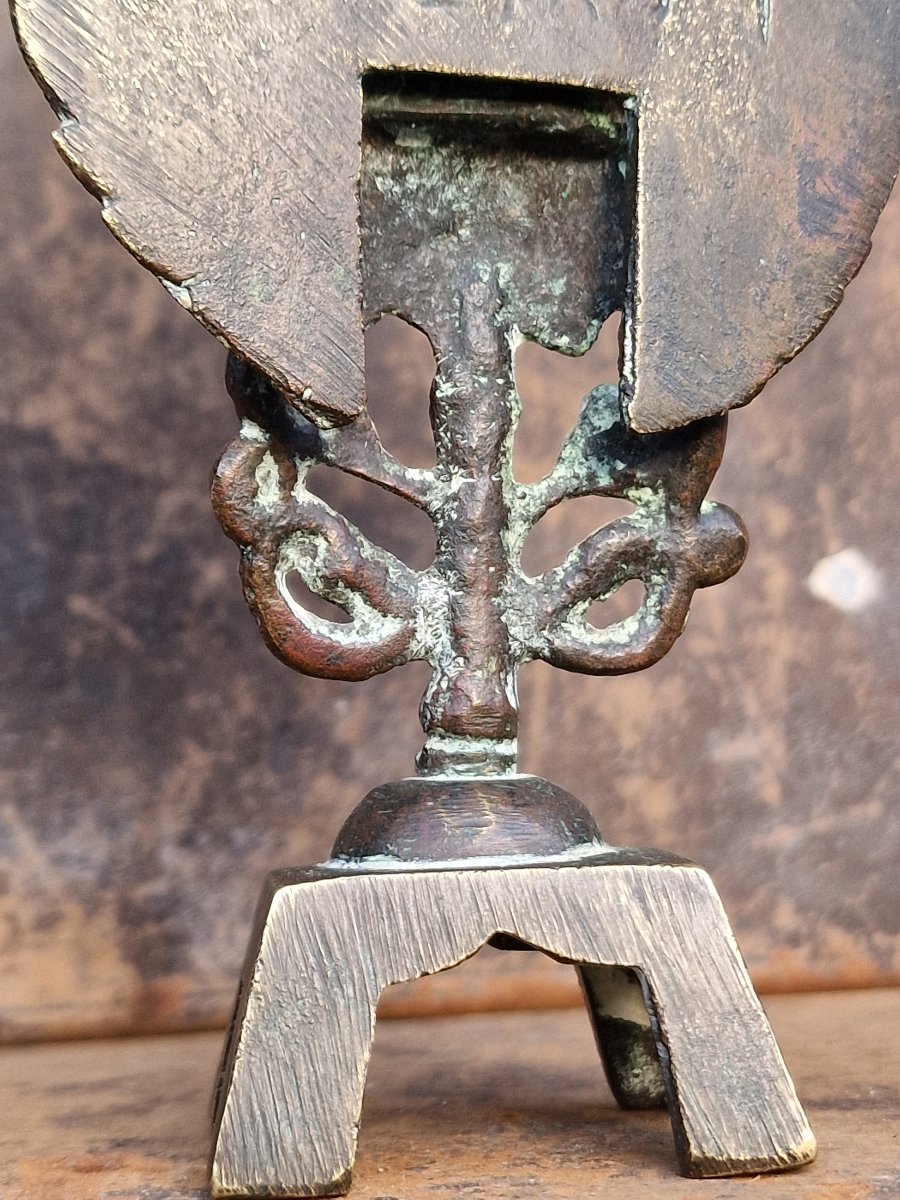 Statuette en bronze chinoise votive bouddhiste style de la dynastie Wei du nord  -photo-7