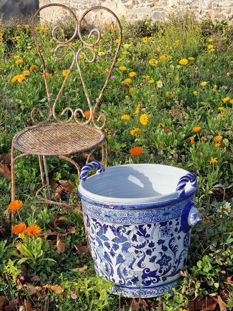Large Orange-tree Planter Made Of Nevers Earthenware, 19th Century, By Antoine Montagnon