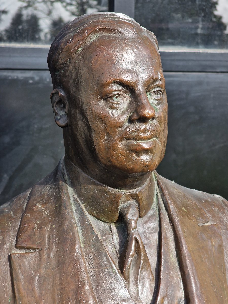 Statue buste en bronze Harold Sidney Harmsworth par Emile Oscar Guillaume Leblanc Barbedienne-photo-4