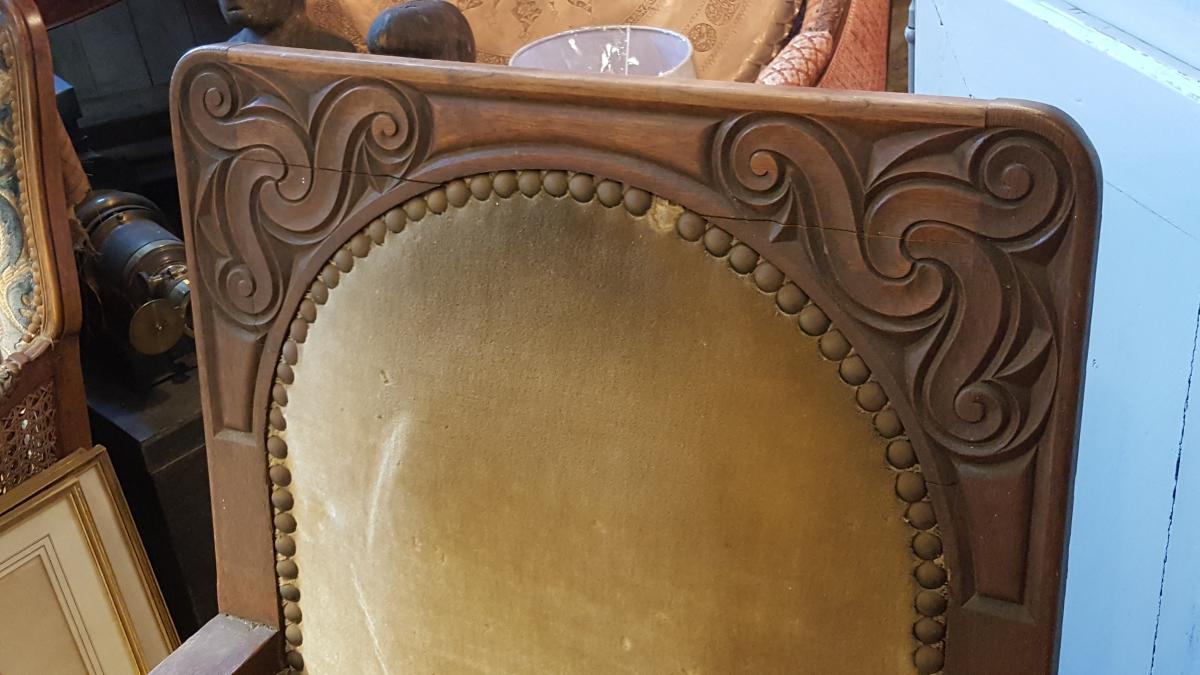 Fauteuil Club De Fumeur Art Déco Seiz Breur Jacques Philippe style Savina-photo-3