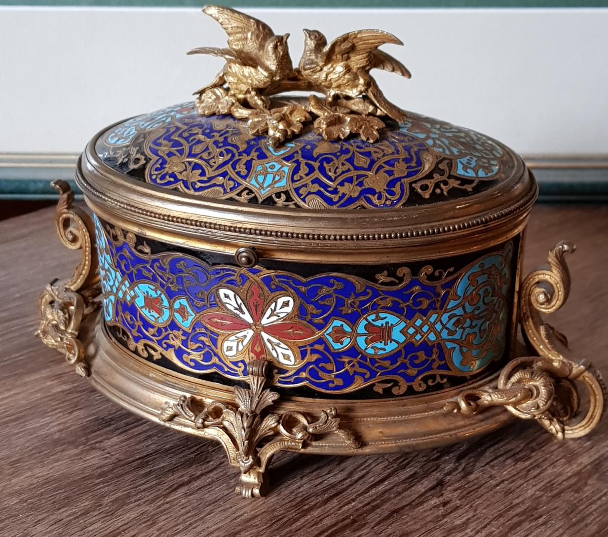 Casket Box Gilt Bronze And Cloisonné Enamels Alphonse Giroux Paris