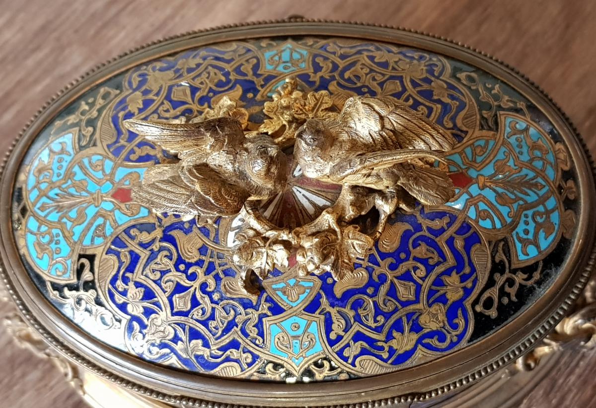 Casket Box Gilt Bronze And Cloisonné Enamels Alphonse Giroux Paris-photo-2