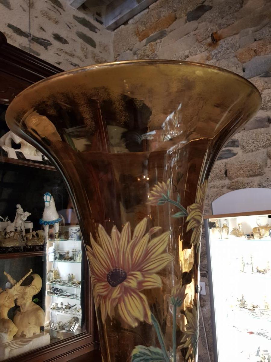 Monumental Vase De 118 Cm Legras Ou Gallé Vers 1880 -photo-4