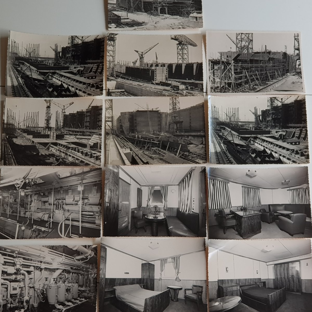 Lot Of 19 Photographs Prints Cargo Anjou 1955 Penhoët Saint Nazaire Shipyard-photo-2
