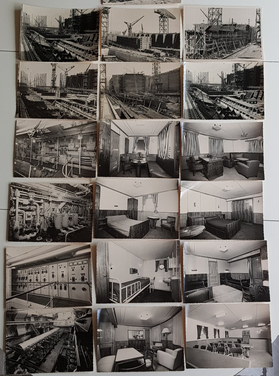 Lot Of 19 Photographs Prints Cargo Anjou 1955 Penhoët Saint Nazaire Shipyard-photo-3