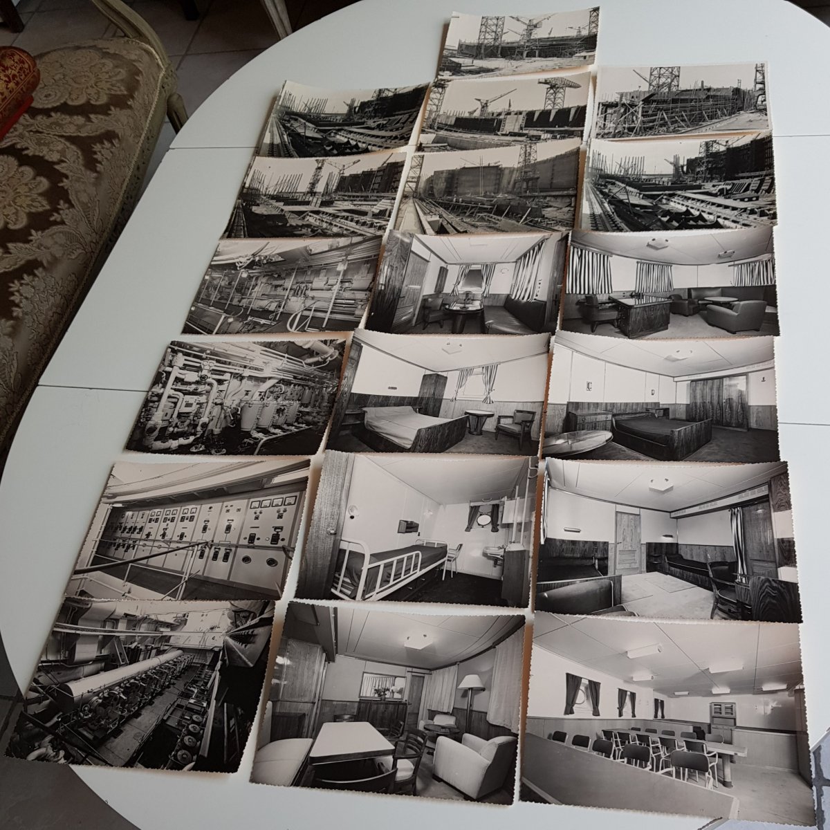 Lot De 19 Tirages Photographies Cargo Anjou 1955 Chantier Penhoët Saint Nazaire-photo-3