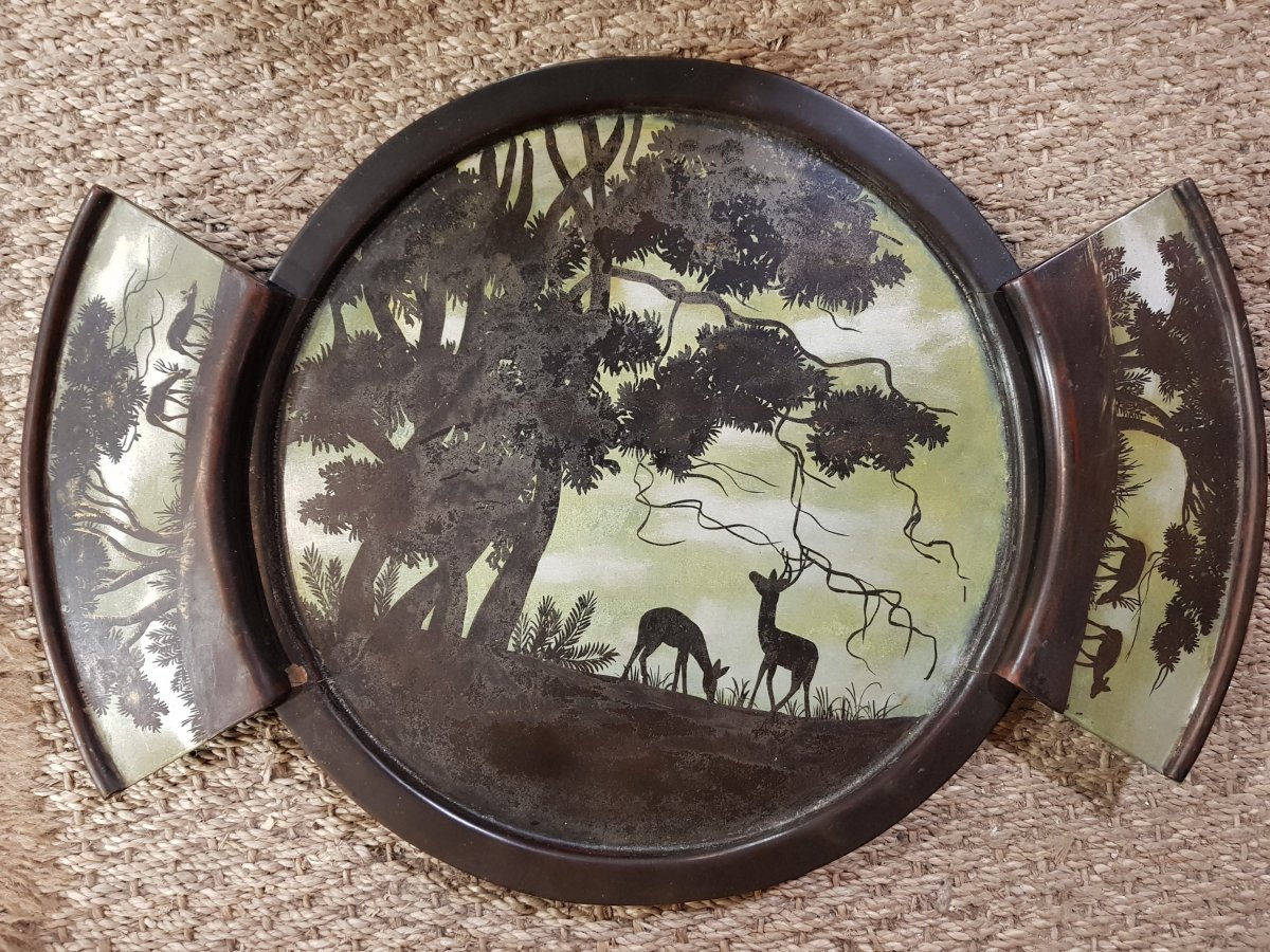 Vietnam Indochina Lacquer Compartment Tray Hanoi School