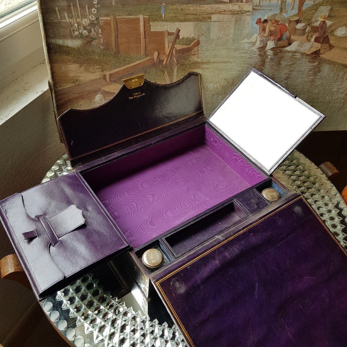 Travel Writing Case Maison Alphonse Giroux In Paris ép. Louis Philippe-photo-7