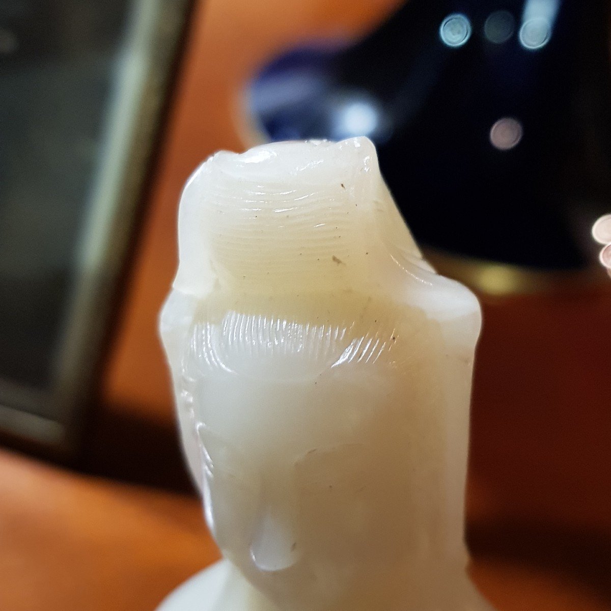 Guan Yin Lard Stone Or Soap Stone Qing Dynasty Buddha-photo-4
