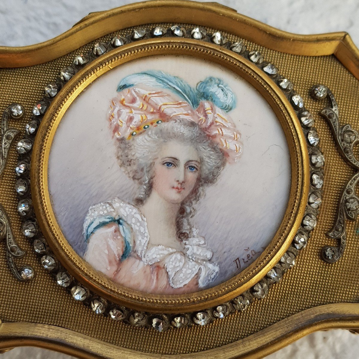 Jewelry Box Gilt Bronze And Miniature On Ivory Madame Élisabeth-photo-3