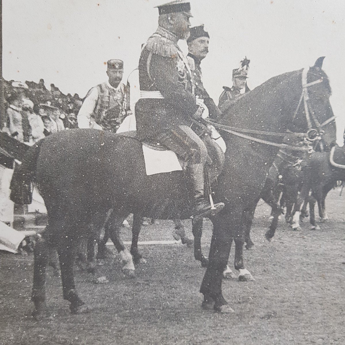 Large Photography Pierre 1st Of Serbia On Horseback World War I Chusseau Flaviens-photo-2