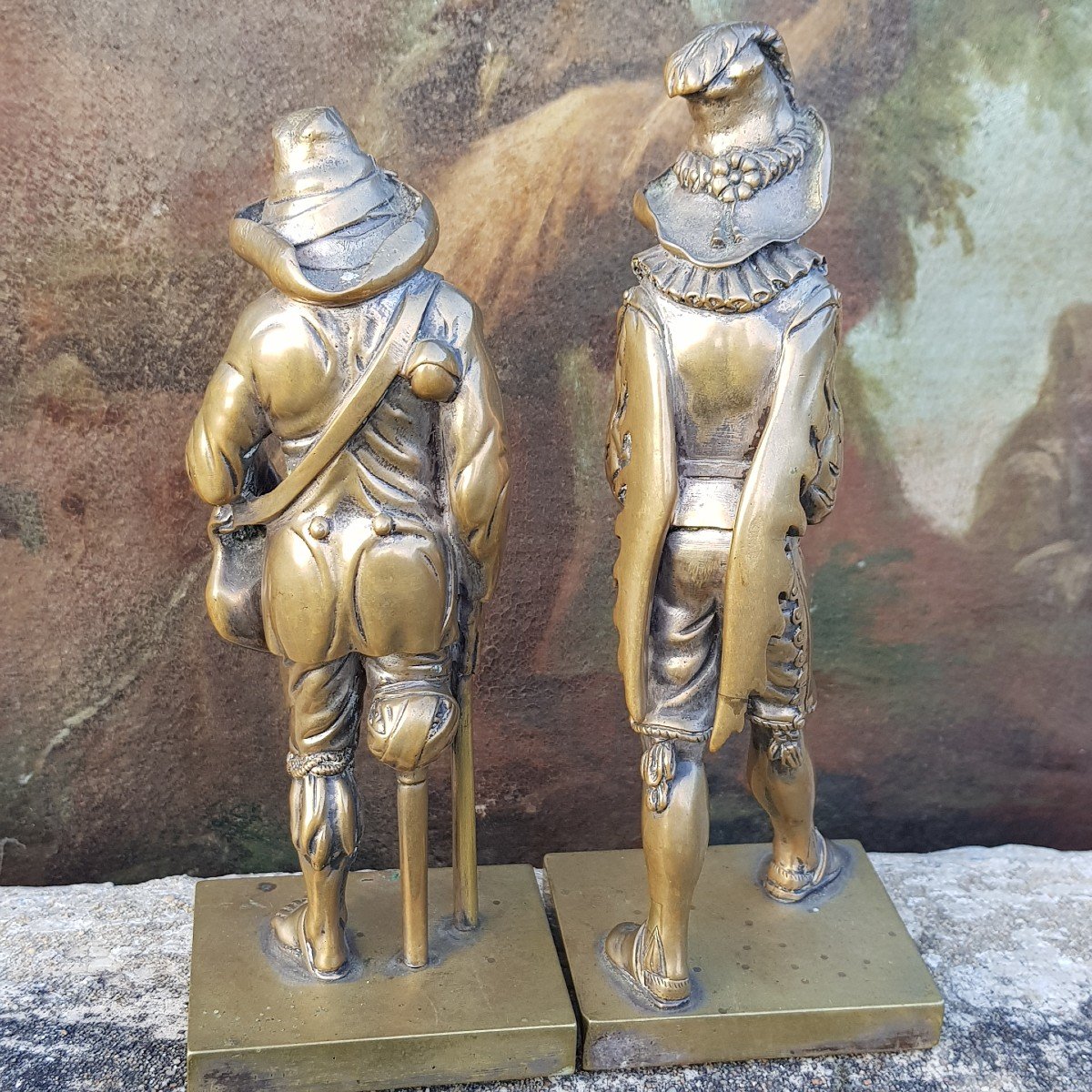 Beggar And Noble Bronze Statuettes After Wilhelm Kruger's Ivories-photo-4