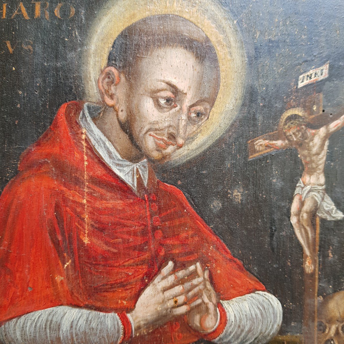 Tableau 17ème Représentant Saint Charles Borromée San Carlo Patron Des Séminaristes -photo-2