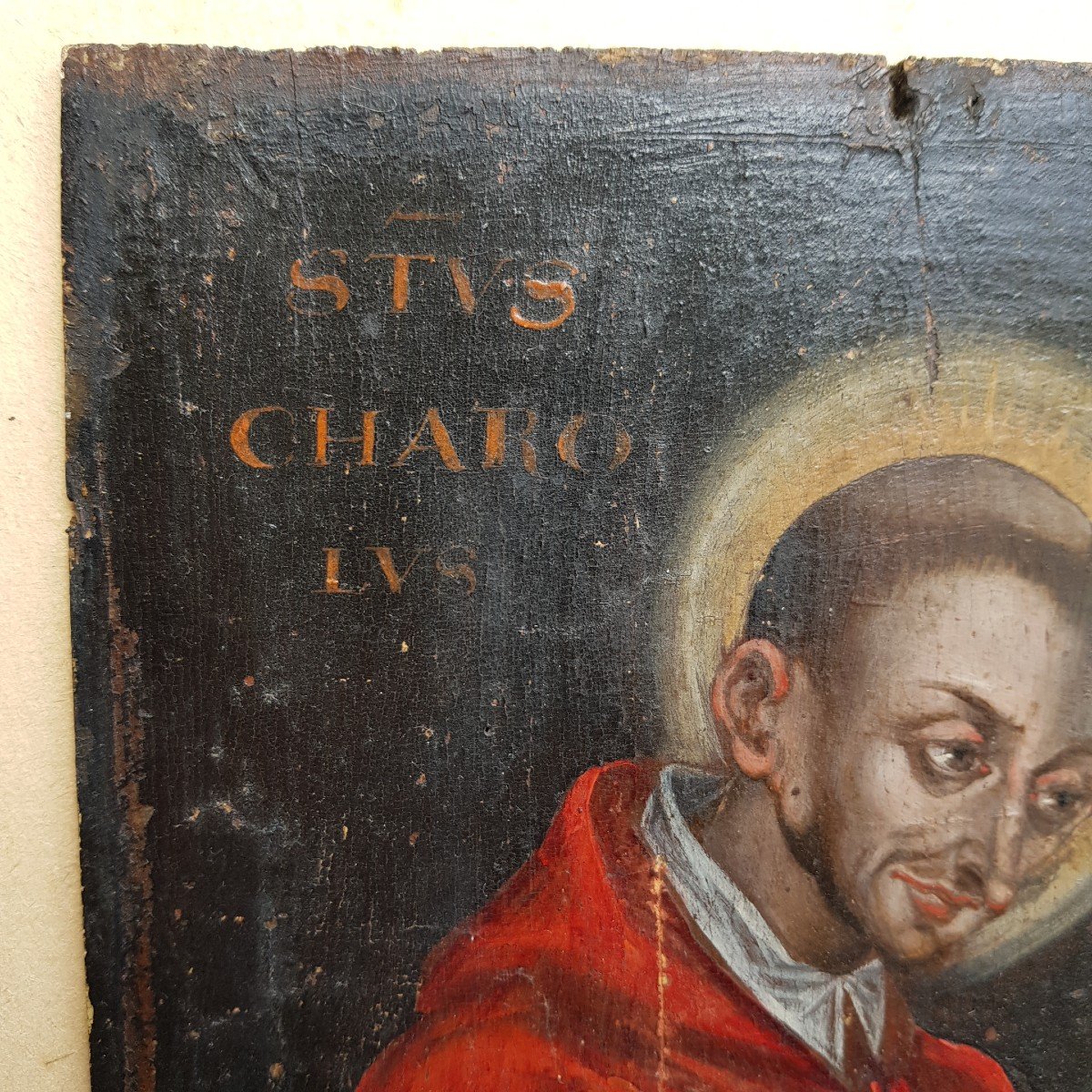 17th Century Painting Representative Saint Charles Borromeo San Carlo Patron Of Seminarians-photo-5