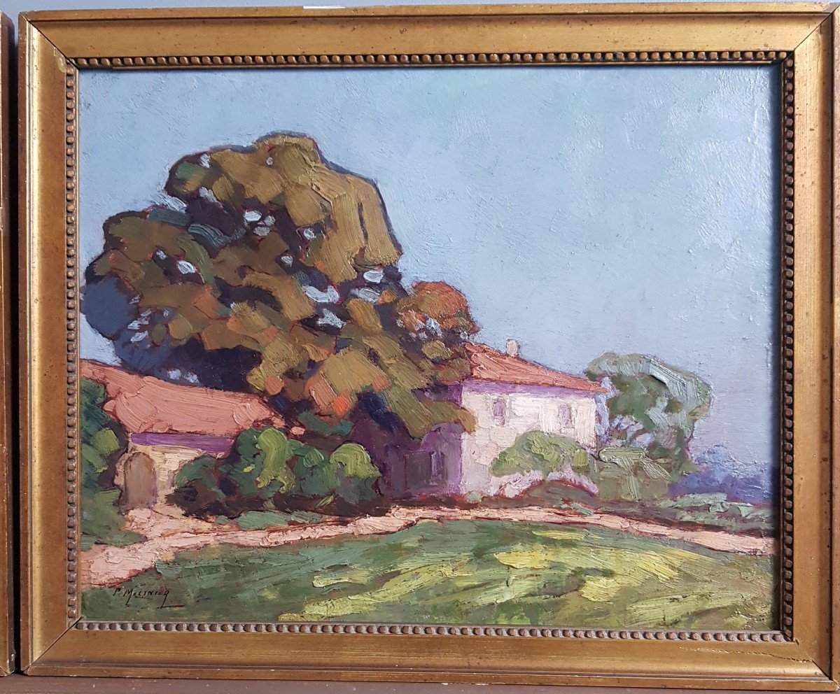 Paire De Tableaux De Pierre Molinier (1900-1976) Paysages Du Lot Et Garonne Agen Bordeaux -photo-3