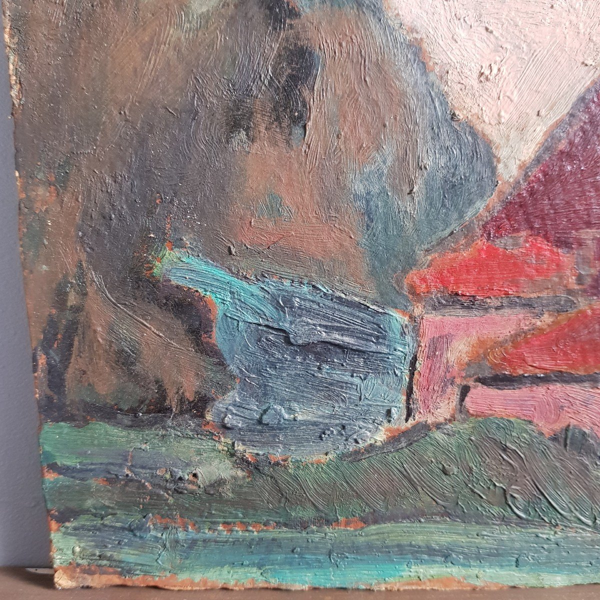 Tableau  De Pierre Molinier (1900-1976)les toits rouges Paysage Du Lot Et Garonne Bordeaux Agen-photo-1