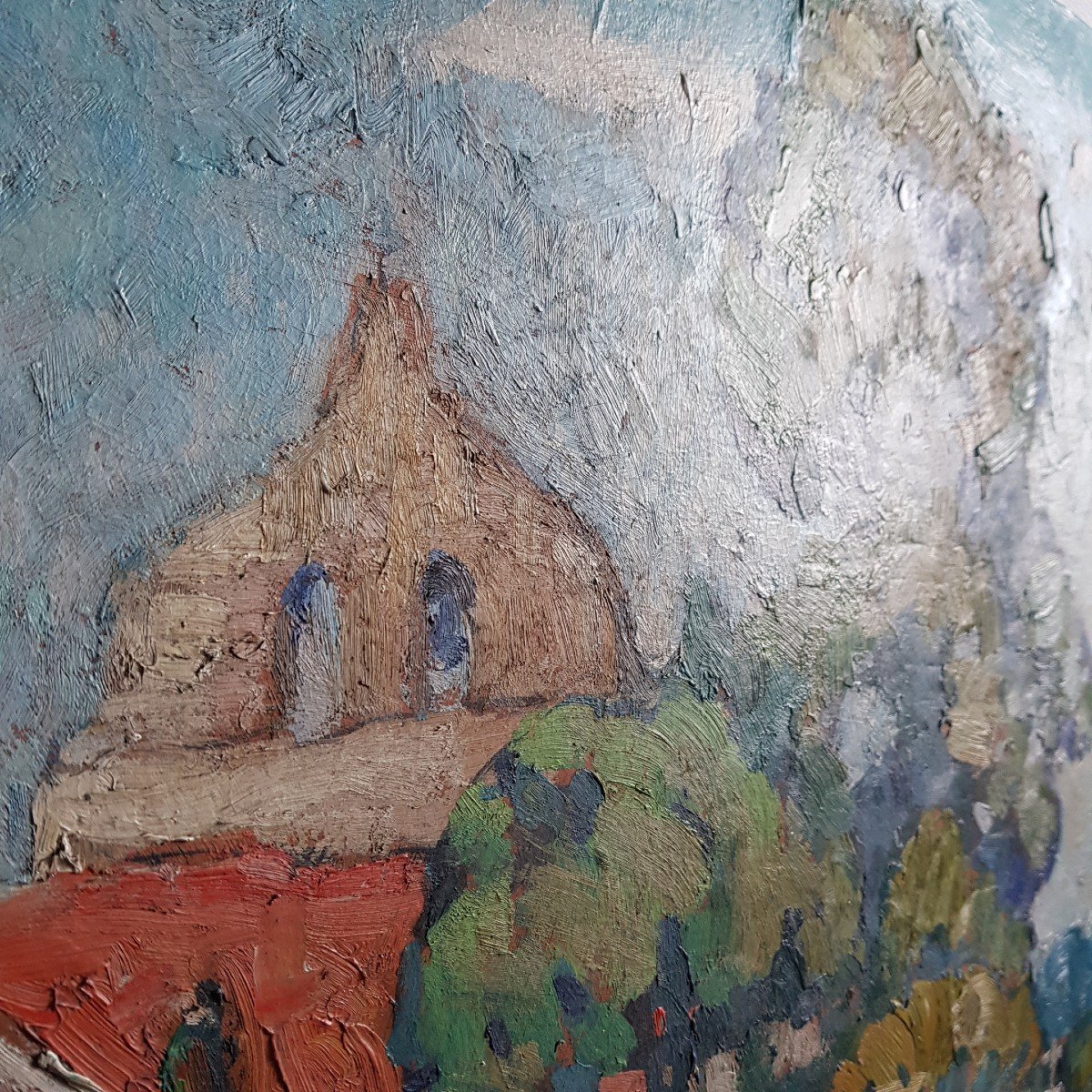 Tableau  De Pierre Molinier (1900-1976)chapelle église Paysage Du Lot Et Garonne Bordeaux Agen-photo-2