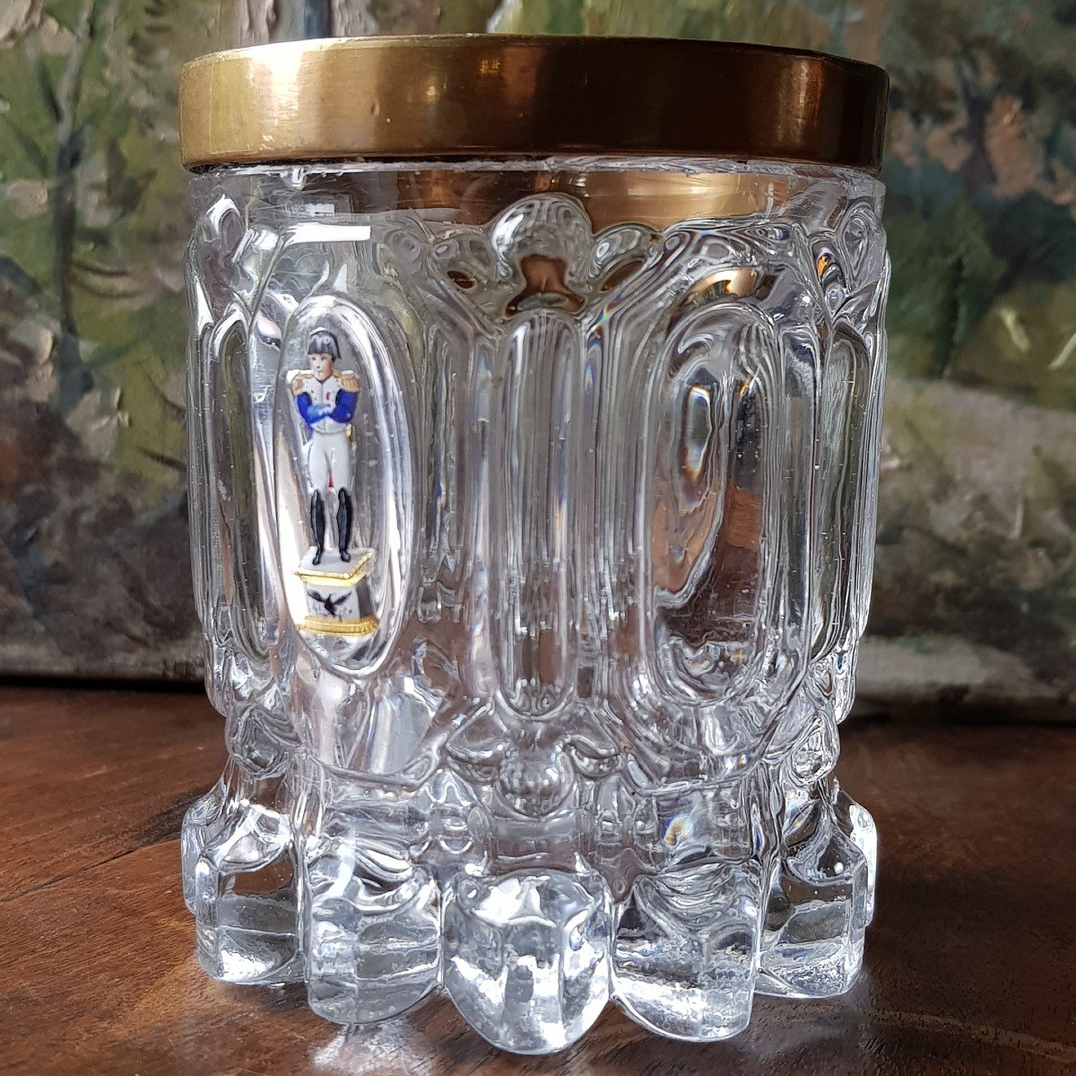 Gobelet Cristal Baccarat Inclusion Napoléon 1er Empereur Cristallo Cérame-photo-3
