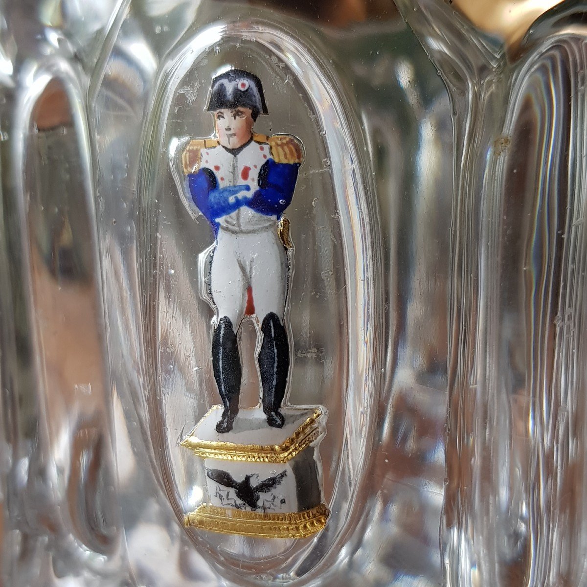 Gobelet Cristal Baccarat Inclusion Napoléon 1er Empereur Cristallo Cérame-photo-4