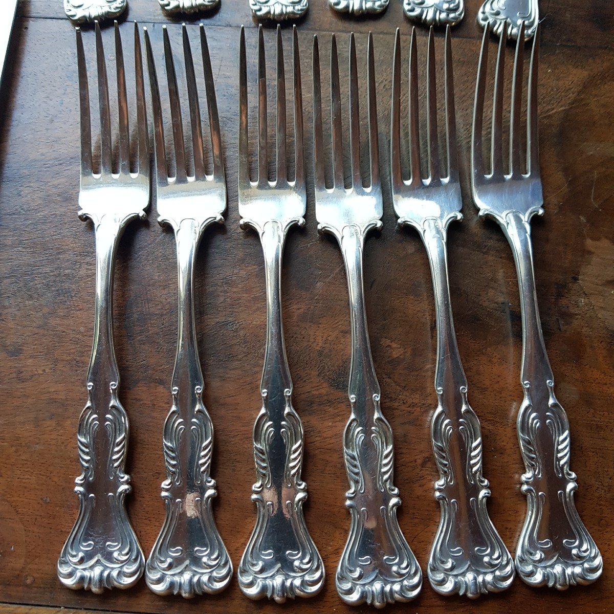 Carl Klinkosch Silver Austro Hungarian Dessert Service Knives Forks Spoons-photo-2