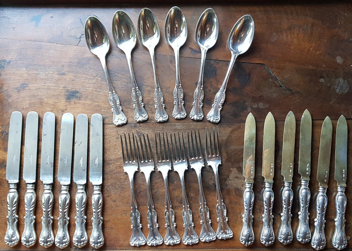 Carl Klinkosch Silver Austro Hungarian Dessert Service Knives Forks Spoons