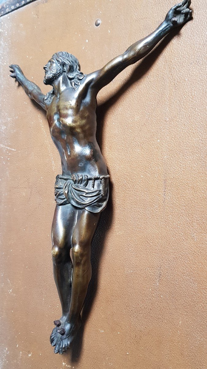 Large Living Christi Corpus Of Crucifix In Bronze 18th-photo-2