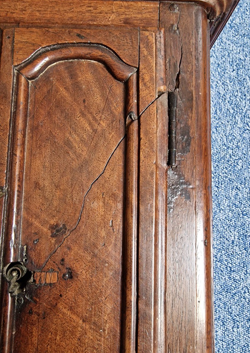 18th Century Louis XIV Regency Style Master Cabinet In Walnut Brittany-photo-2