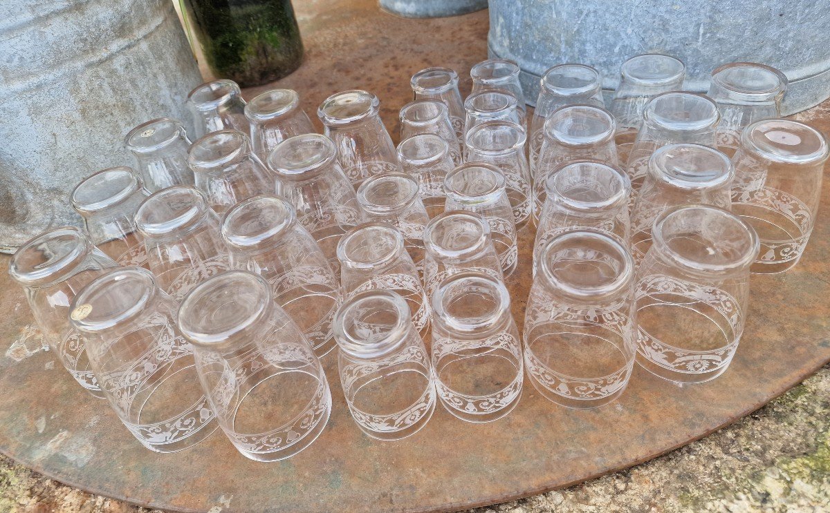 Service De 47 Verres Gobelets Cristal De Baccarat Empire Modèle Aux Cygnes-photo-3