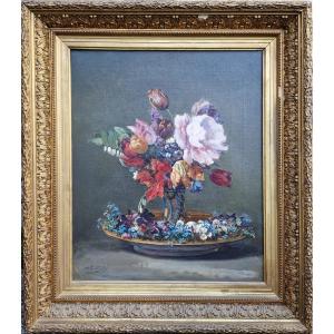 Tableau Bouquet De Fleurs Par Juliette Peyrol Bonheur Soeur De Rosa