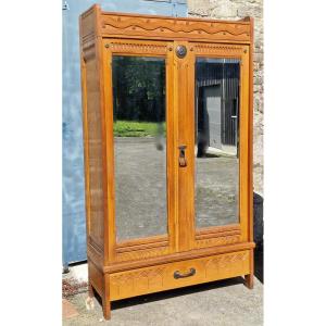 Art Nouveau Wardrobe By Léon Jallot Circa 1905 Oak And Fantastic Face Mascarons Bed