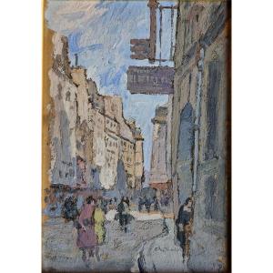 Small Painting Of An Alley In Old Angers By Charles Tranchand (1884-1955) 