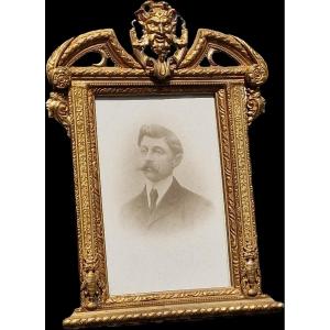 Neo-renaissance Architectural-style Gilded Bronze Photo Frame 