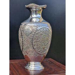 Vase balustre en argent massif Perse Iran zolotnik 84