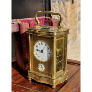 Pendulette d'officier ou réveil de voyage dans son étui sonnerie sur cloche