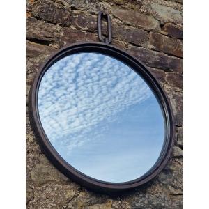 Large Brutalist Wrought-iron Mirror In The Style Of Jean Touret Marolles Or Léopold Gest