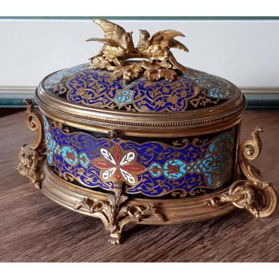 Coffret En Bronze Doré Et Emaux Cloisonnés Alphonse Giroux Paris 