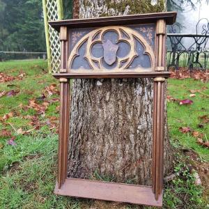 Gothic Frame In Golden Wood Italy With Rosettes And Coat Of Arms Tabernacle