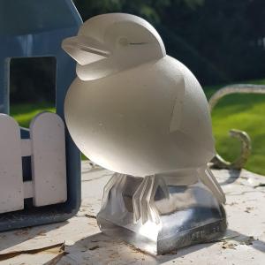 Sandblasted Molded Glass Sparrow By Jean And Joël Martel Art Deco