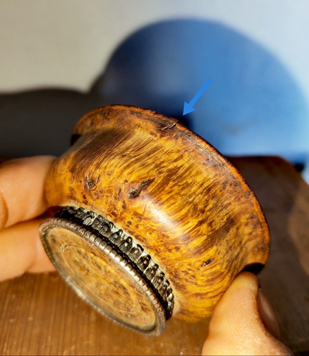 Coupe Libatoire En Loupe Et Argent, Himalaya Fin XIXe -photo-1