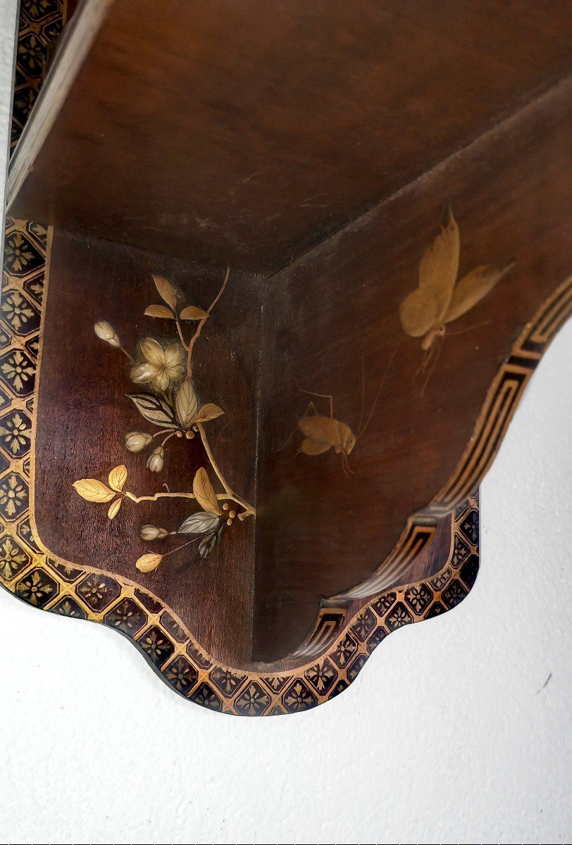 étagère d'Applique, Bois Laqué Et Incrusté, Shibayama, Japon Meïji, XIXe -photo-3