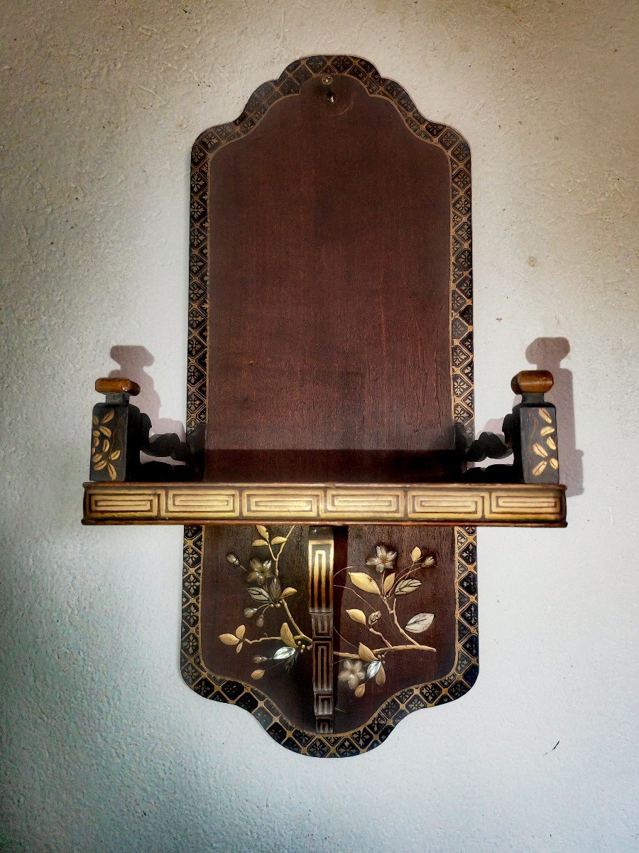 étagère d'Applique, Bois Laqué Et Incrusté, Shibayama, Japon Meïji, XIXe -photo-1