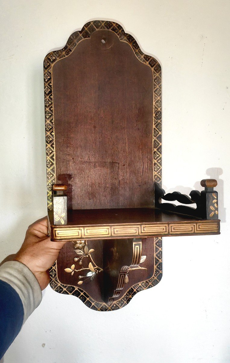 étagère d'Applique, Bois Laqué Et Incrusté, Shibayama, Japon Meïji, XIXe -photo-6