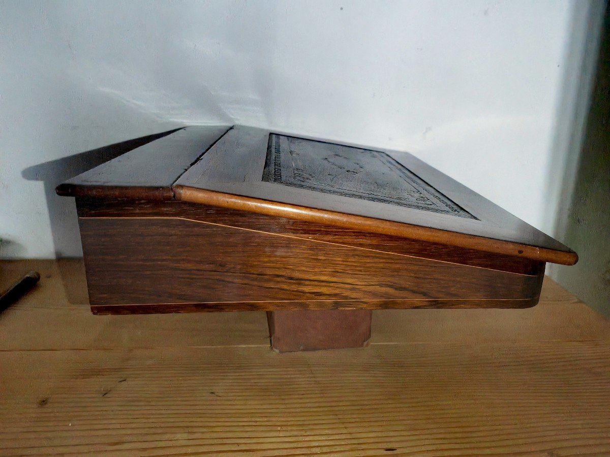 Elegant Correspondence Writing Desk, Rosewood & Fruit Woods, Early 19thc Period, Circa 1830 -photo-7